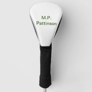 Funda Para Palo De Golf Simple minimal verde añade tu texto nombre foto pe