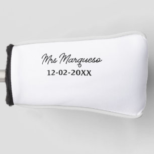 Funda Para Palo De Golf simple monograma minimalista sra Sr nombre fecha a