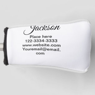 Funda Para Palo De Golf Simple texto mínimo añadir nombre lugar ciudad tel