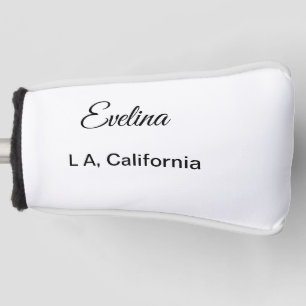 Funda Para Palo De Golf Simple texto mínimo añadir su nombre lugar ciudad 