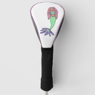 Funda Para Palo De Golf sirena arcoíris rosa azul morado verde negro rizad