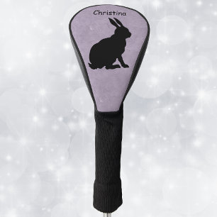 Funda Para Palo De Golf Sitting Black Silhouette Rabbit Tall Oars Purple