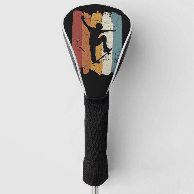 Funda Para Palo De Golf Skateboard retro vintage (Anverso)