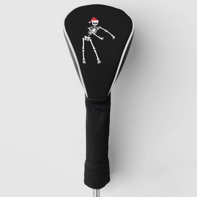 Funda Para Palo De Golf Skeleton Santa Hat Divertido niños Xmas Holida (Anverso)