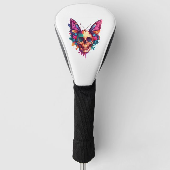 Funda Para Palo De Golf Skull with Butterfly Wings (Anverso)