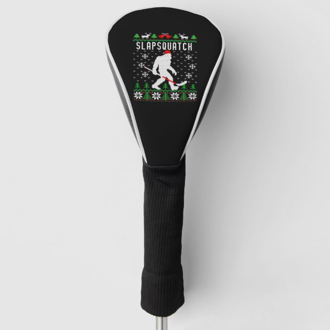 Funda Para Palo De Golf Slapsquatch Navidades feos Hockey Sasquatch Bigfoo (Anverso)