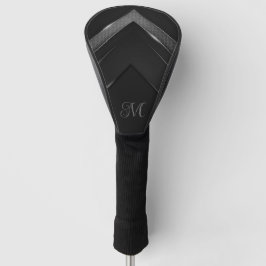 Funda Para Palo De Golf Sleek Monogramed Black Chevron