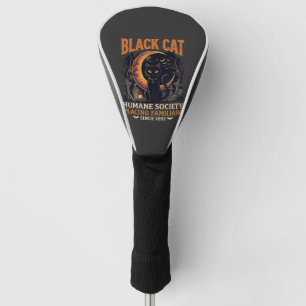 Funda Para Palo De Golf Sociedad Humanitaria del Gato Negro Halloween Luna