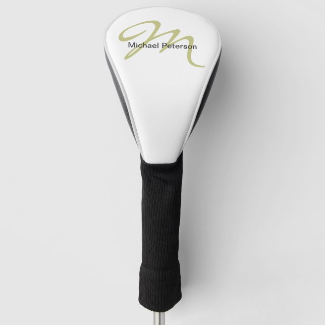 Funda Para Palo De Golf Sofisticado Monograma Script Inicial Moderno (Anverso)