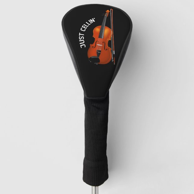 Funda Para Palo De Golf Solo Cellin' Gracioso escalofriante Violín Cello (Anverso)