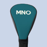 Funda Para Palo De Golf Sombra de caída inicial de monograma moderno<br><div class="desc">Diseño inicial de monograma minimalista moderno que se puede cambiar para personalizar. Blanco sobre un fondo verde verde azulado con una sombra de gota verde manzana clara.</div>