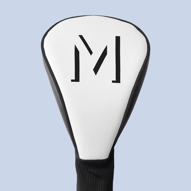 Funda Para Palo De Golf Sombra de caída inicial monograma simple personali (Modern monogram initial drop shadow typography personalized golf head cover)