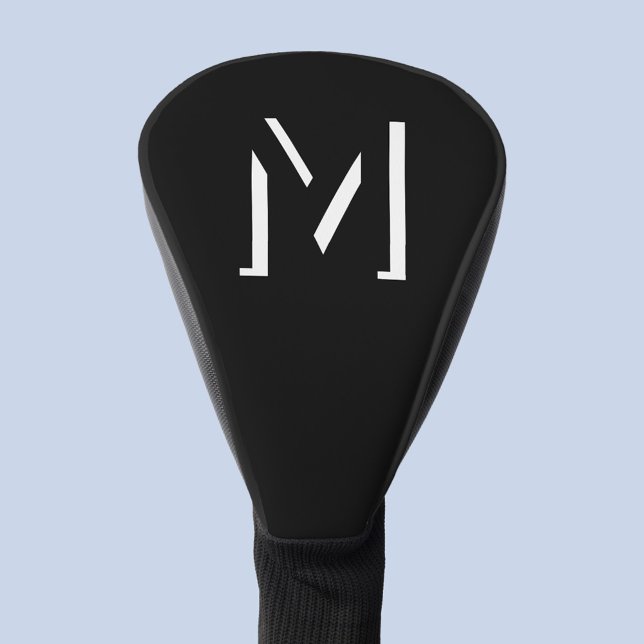 Funda Para Palo De Golf Sombra de caída inicial monograma simple personali (Modern monogram initial drop shadow typography personalized golf head cover)