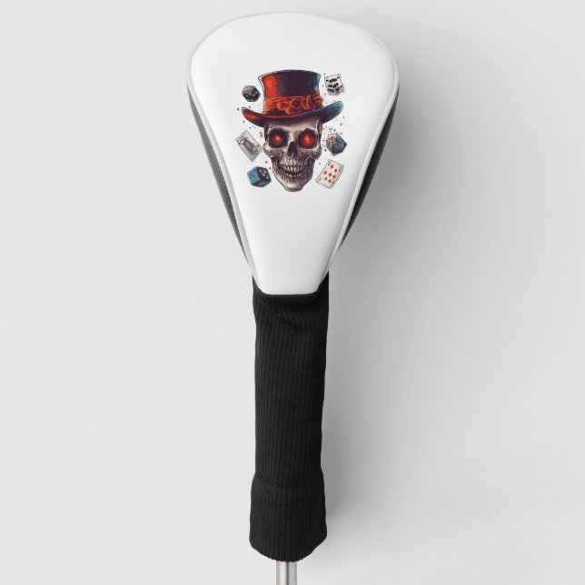 Funda Para Palo De Golf Sombrero del Mago de Cráneo (Anverso)