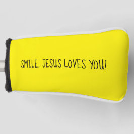 Funda Para Palo De Golf Sonríe, Jesús te ama el amarillo feliz sol