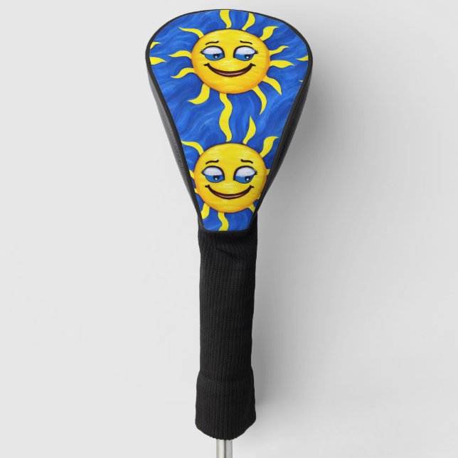 Funda Para Palo De Golf Sonriente cara Sunny Sun (Anverso)