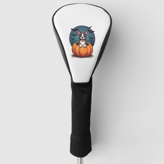 Funda Para Palo De Golf Sonrisa de Pitbull de Calabaza (Anverso)