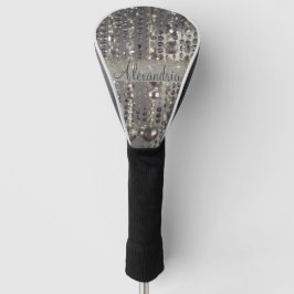 Funda Para Palo De Golf Sparkly Purpurinoso de las cuentas de la cadena pl