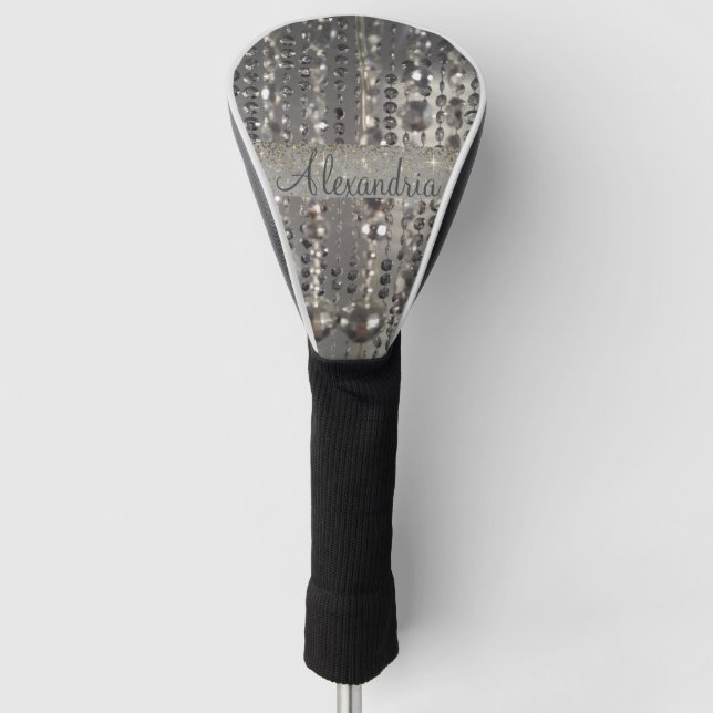 Funda Para Palo De Golf Sparkly Purpurinoso de las cuentas de la cadena pl (Anverso)