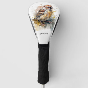 Funda Para Palo De Golf Sparrow de acuarela rusa, personalizado