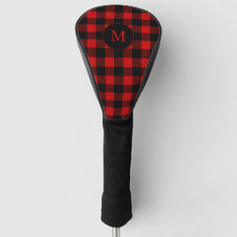 Funda Para Palo De Golf Sportivo Rojo y Negro Tapado con Monograma
