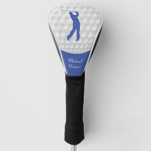 Funda Para Palo De Golf Sports Golfer Male Blue Silhouette