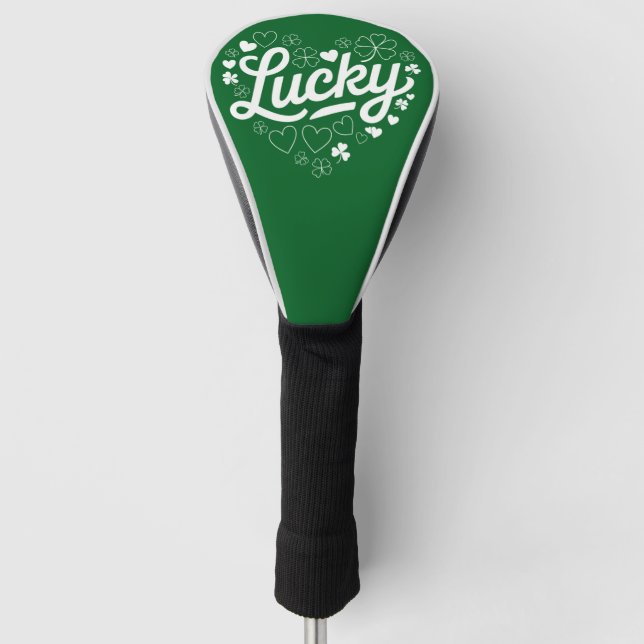 Funda Para Palo De Golf St Patrick's Day Heart Lucky Clover Shamrock (Anverso)