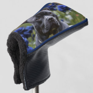 Funda Para Palo De Golf Staffordshire Bull Terrier In Blue Rosa Garden,