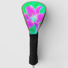 Funda Para Palo De Golf Stargazer rosa caliente Lily sobre Turquesa y Verd
