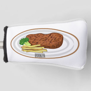 Funda Para Palo De Golf Steak cartoon illustration