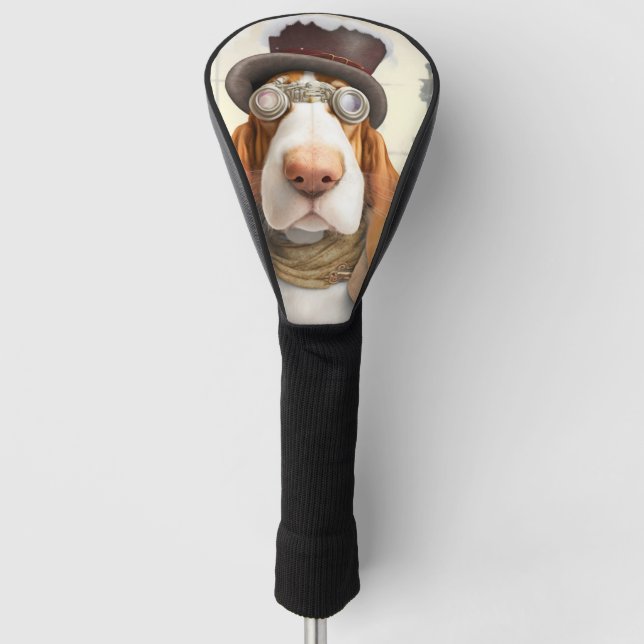 Funda Para Palo De Golf Steampunk Basset Hound (Anverso)