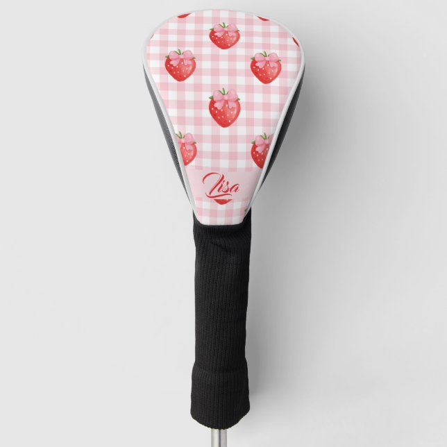 Funda Para Palo De Golf Strawberry Personalized Golf Head Cover (Anverso)