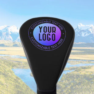 Funda Para Palo De Golf Su logotipo y degradado moderno de color azul y vi