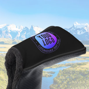 Funda Para Palo De Golf Su logotipo y degradado moderno de color azul y vi