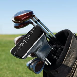 Funda Para Palo De Golf Su nombre como glifos extranjeros único negro
