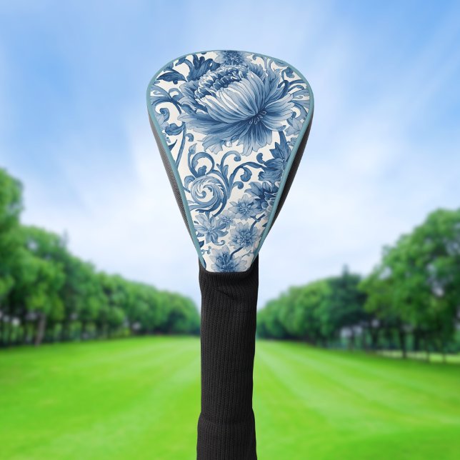 Funda Para Palo De Golf Sueños Azules | Chinoiserie de Acuarela Floral Bla (Subido por el creador)