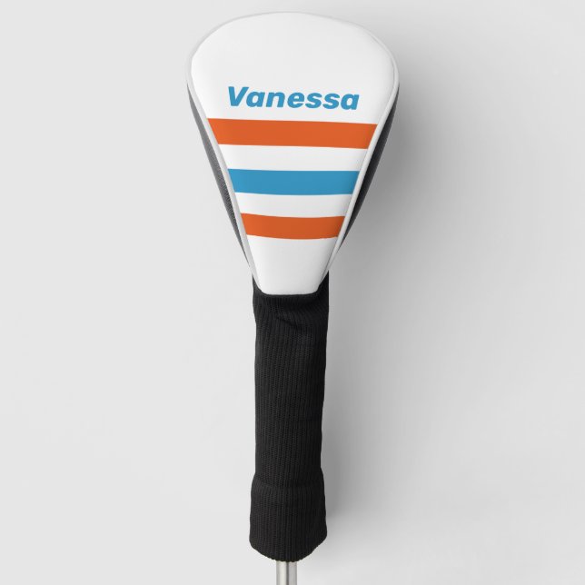 Funda Para Palo De Golf Summertime Nostalgic Across Striping with Name (Anverso)