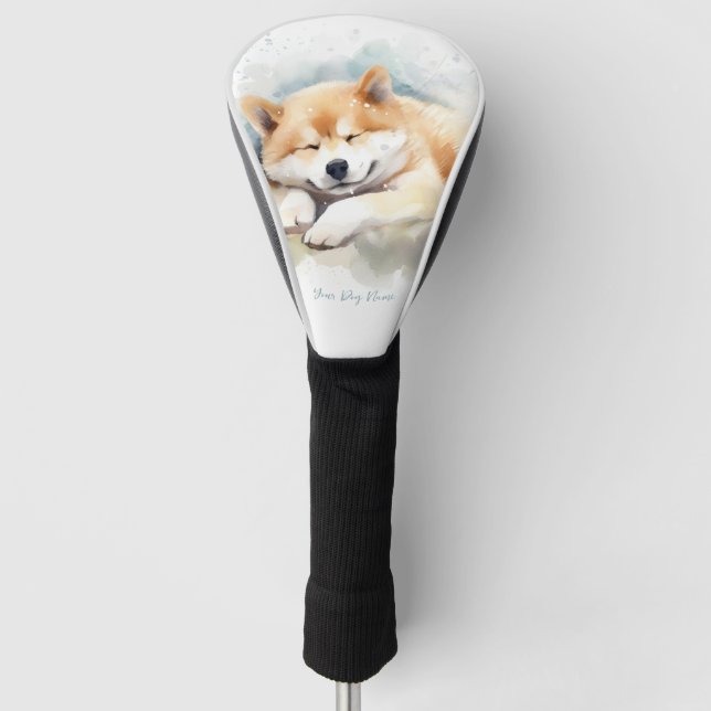 Funda Para Palo De Golf Super lindo angel durmiendo perrito akita perro 00 (Anverso)