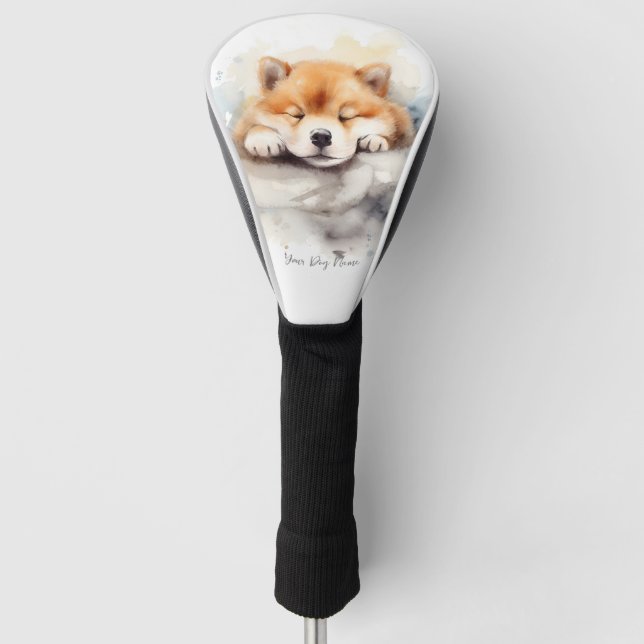Funda Para Palo De Golf Super lindo angel durmiendo perrito akita perro 00 (Anverso)