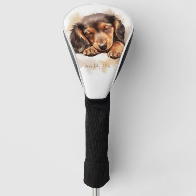 Funda Para Palo De Golf Super lindo ángel durmiendo perrito Dachshund Dog  (Anverso)