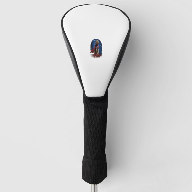 Funda Para Palo De Golf Superhéroe de superpotencia Labradoodle Perro (Anverso)