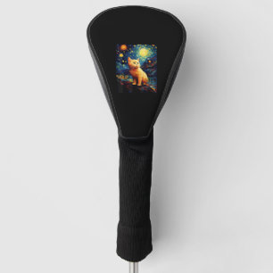 Funda Para Palo De Golf Surreal Starry Night Munchkin Cat