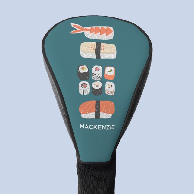 Funda Para Palo De Golf Sushi personalizado (Japanese sushi food art personalized name golf head cover)