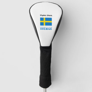 Funda Para Palo De Golf Sverige y bandera sueca con tu nombre