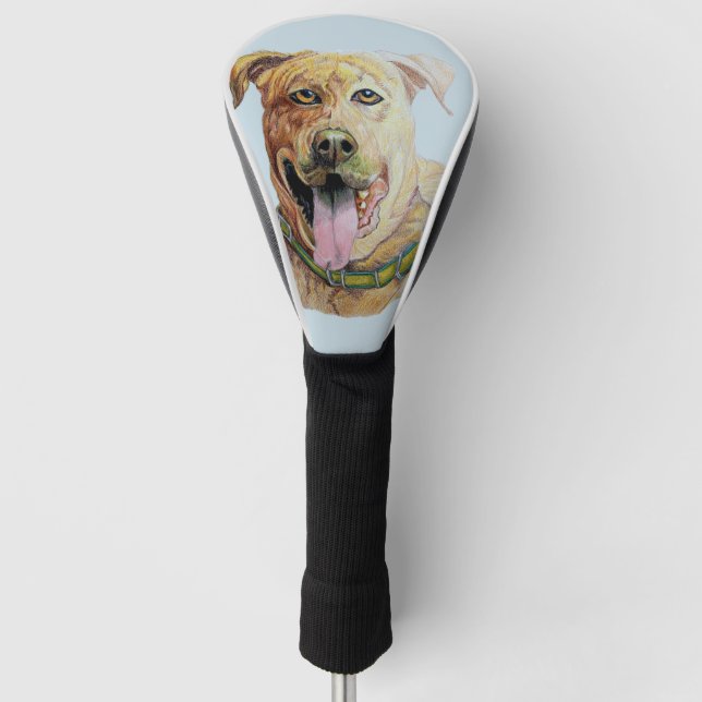 Funda Para Palo De Golf Sweet Brindle Staffordshire Terrier Original Art (Anverso)