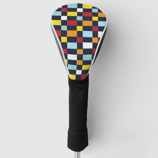 Funda Para Palo De Golf Tablero de ajedrez colorido (Anverso)