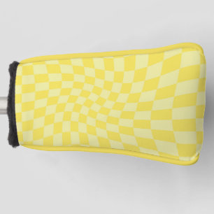 Funda Para Palo De Golf Tablero retro Lemon Yellow Pastel Warped  