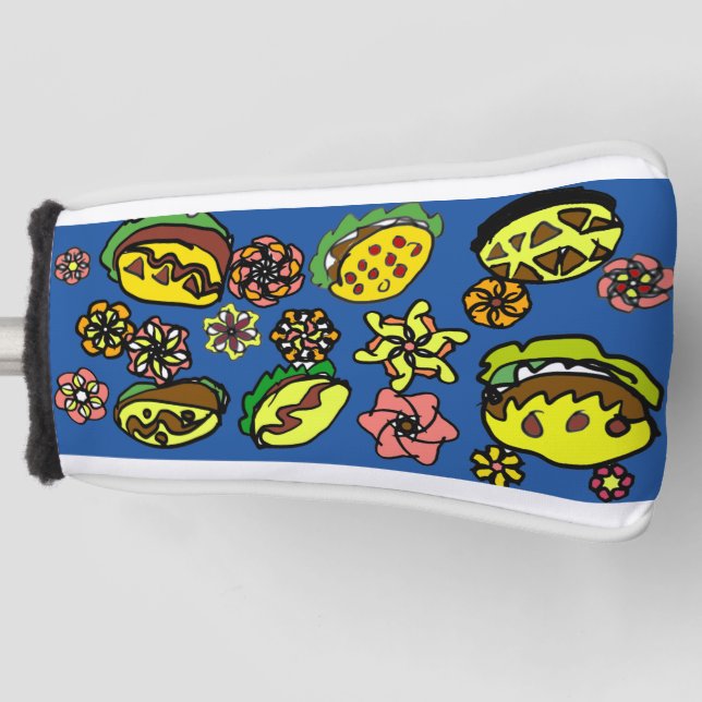 Funda Para Palo De Golf Tacos y flores (Anverso)