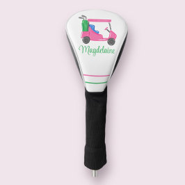 Funda Para Palo De Golf Tapa de cabeza de carrito de golf rosa elegante co