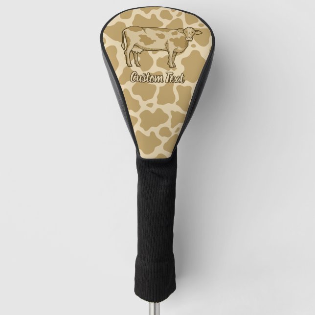 Funda Para Palo De Golf Tapa de cabeza de golf de perfil de vaca (Anverso)